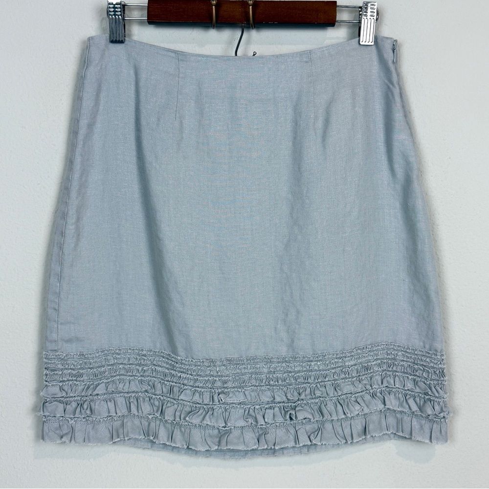 Tommy Bahama Grey Linen Ruffle Mini Skirt 4